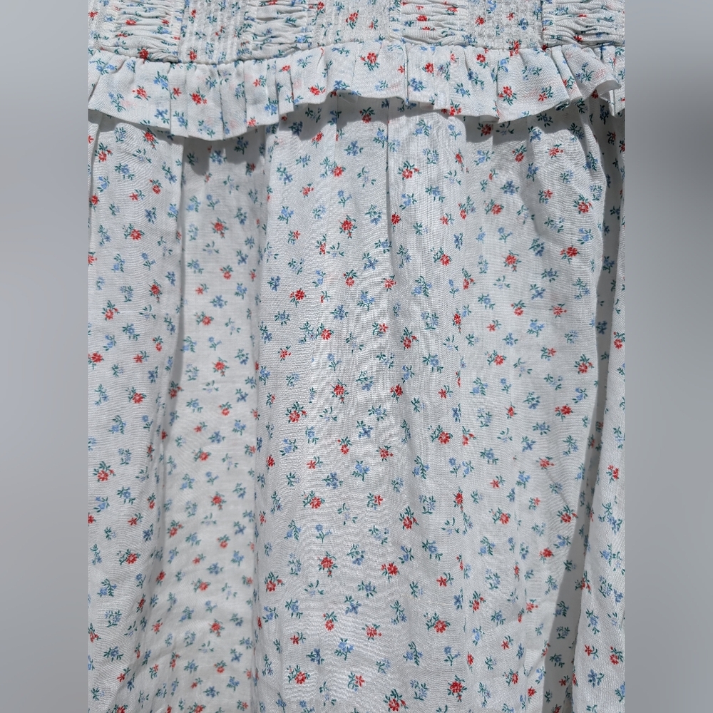 Doen Floral Ruffle Blouse - White and Pink - Picture 5 of 8
